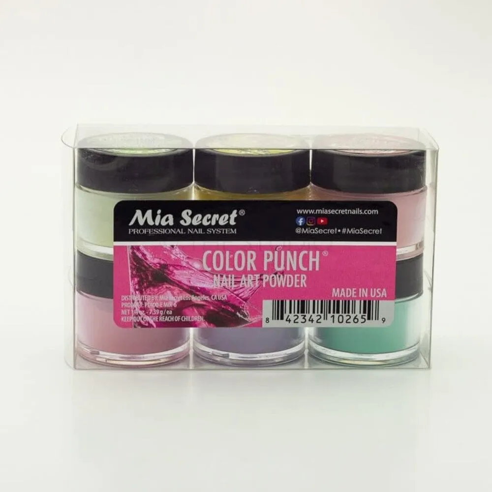 Mia Secret - Nail Art Powder - Color Punch - 6 count