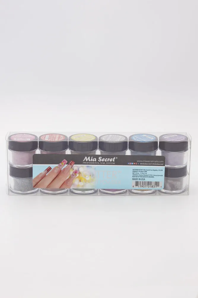Mia Secret - Nail Art Powder - Glitter - 12 count