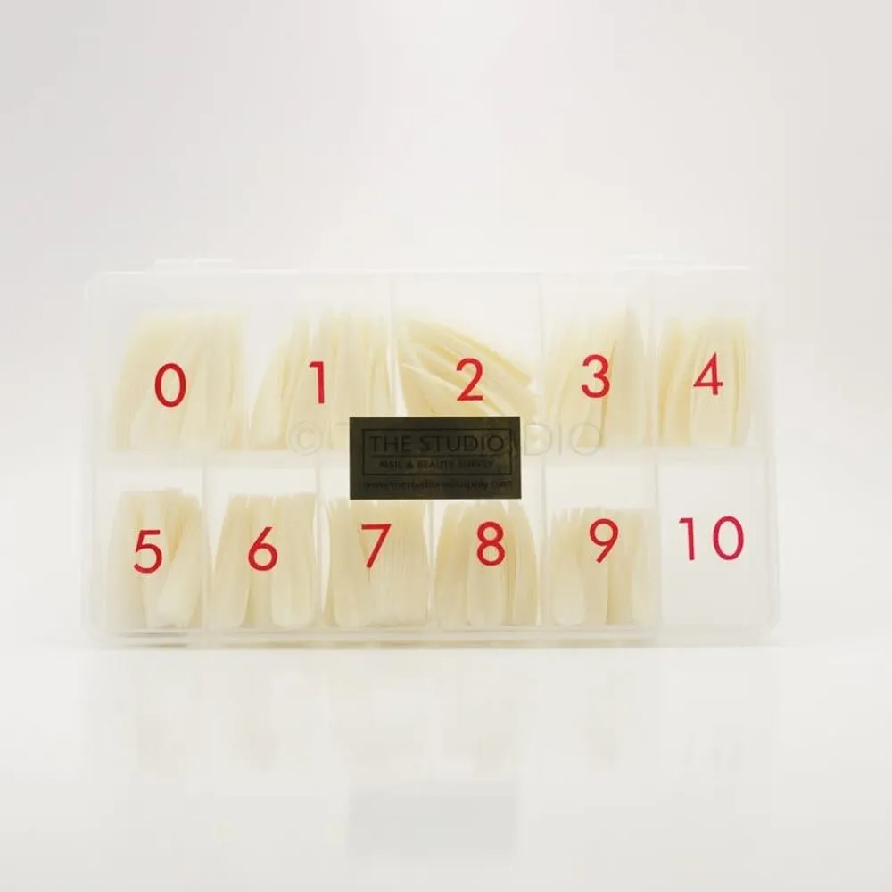 The Studio - Nail Tip Box - Full Coverage Stilettos Natural - Long