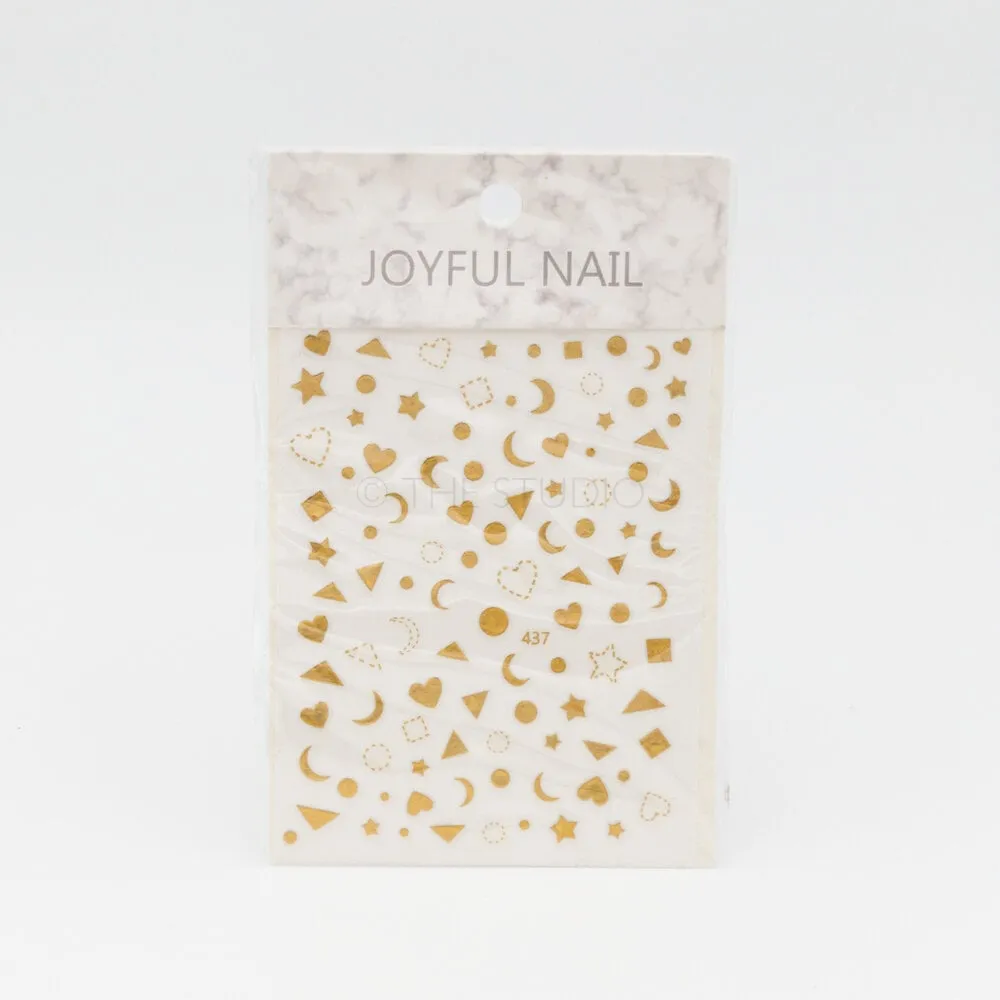 Heart Moon Stars Sticker - Gold - 437