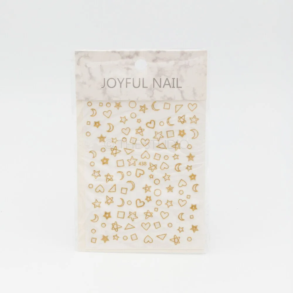 Heart Moon Stars Sticker - Gold - 438