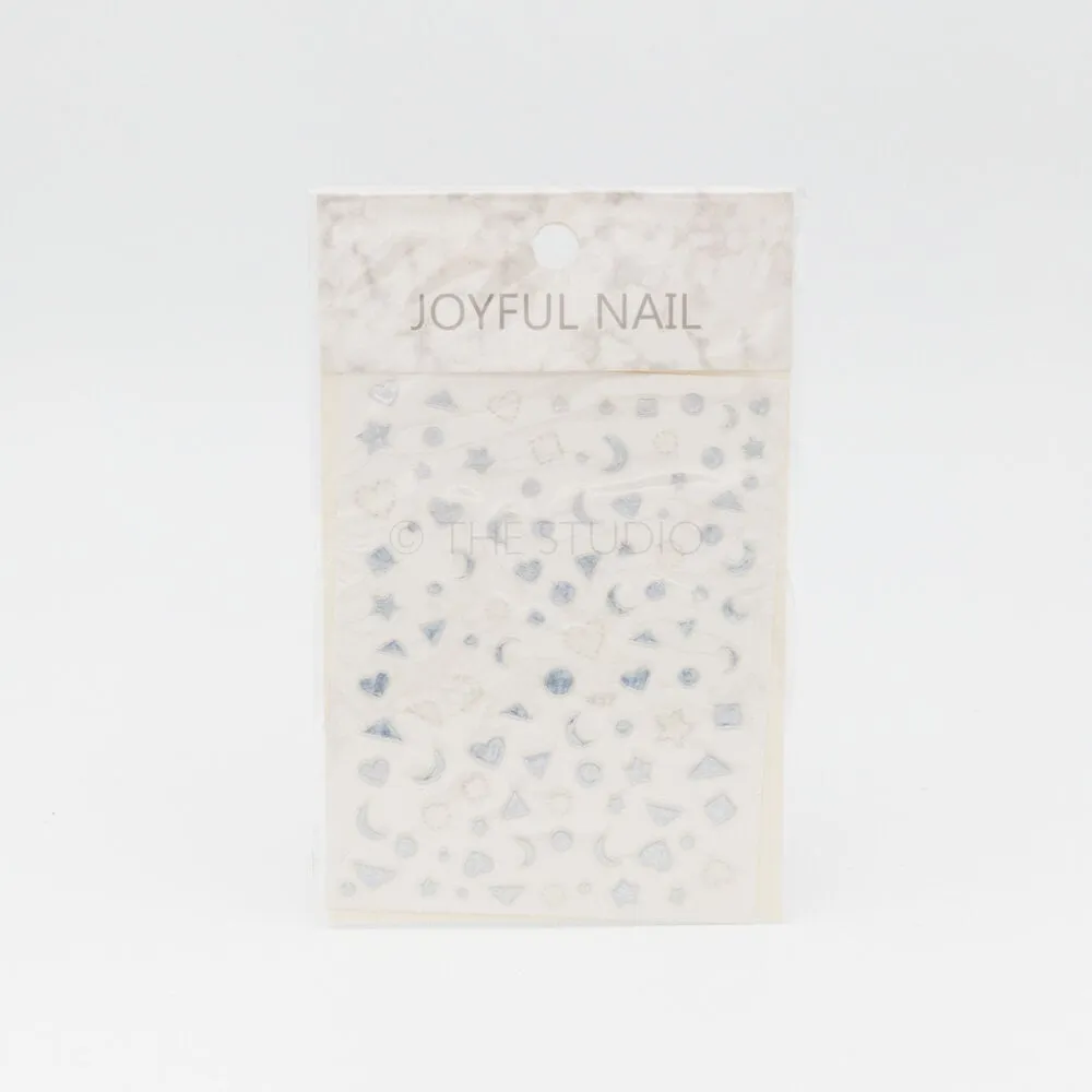 Heart Moon Stars Sticker - Silver - 437