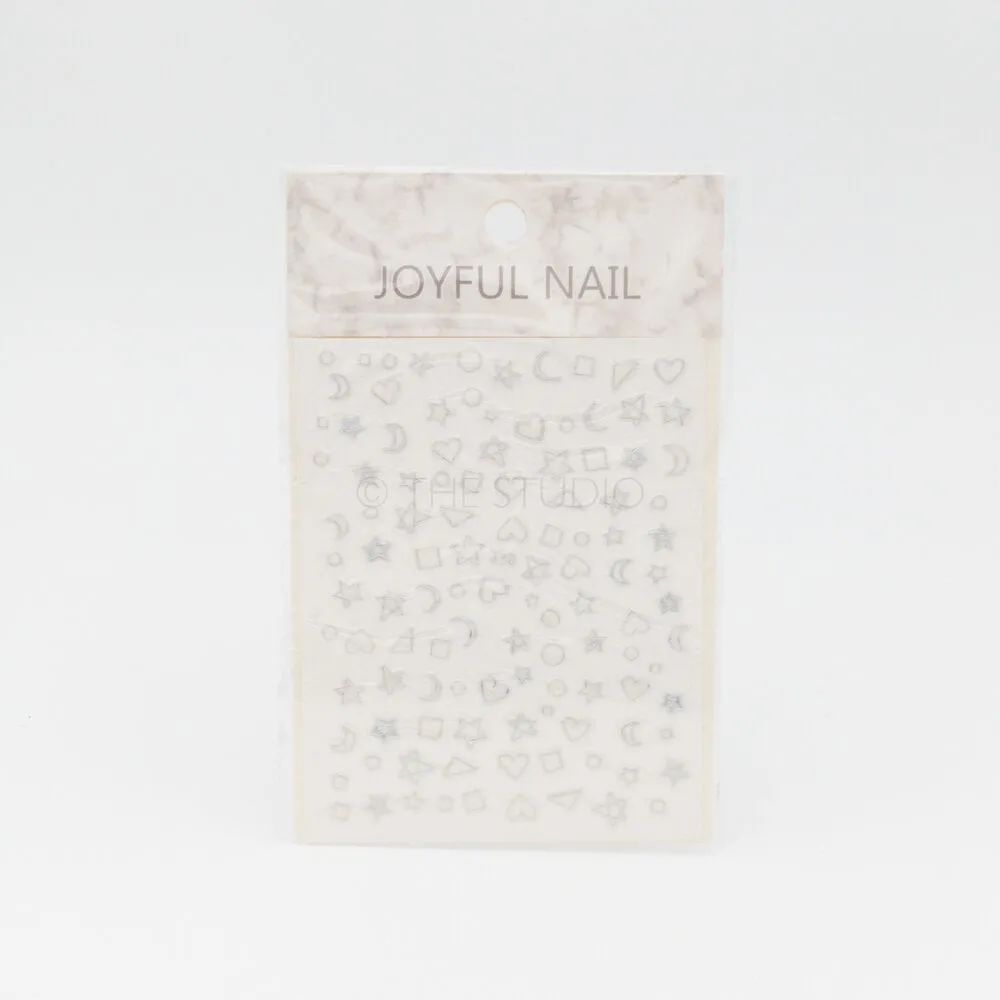 Heart Moon Stars Sticker - Silver - 438