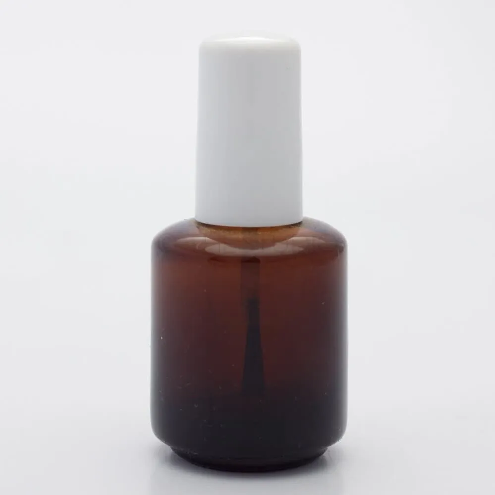 Empty Nail Polish Bottle - Amber Brown - 0.5 oz