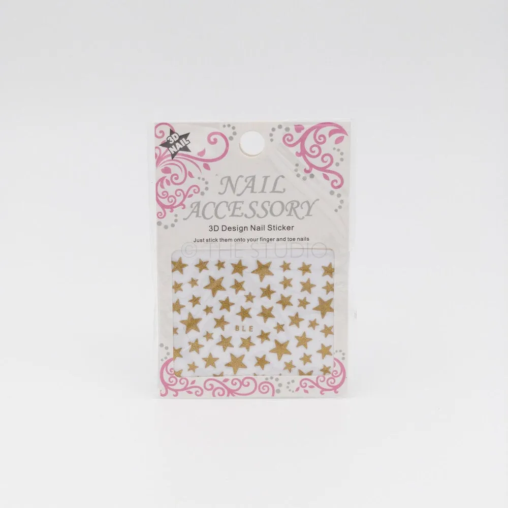 Stars Sticker - Gold - 3D Nail
