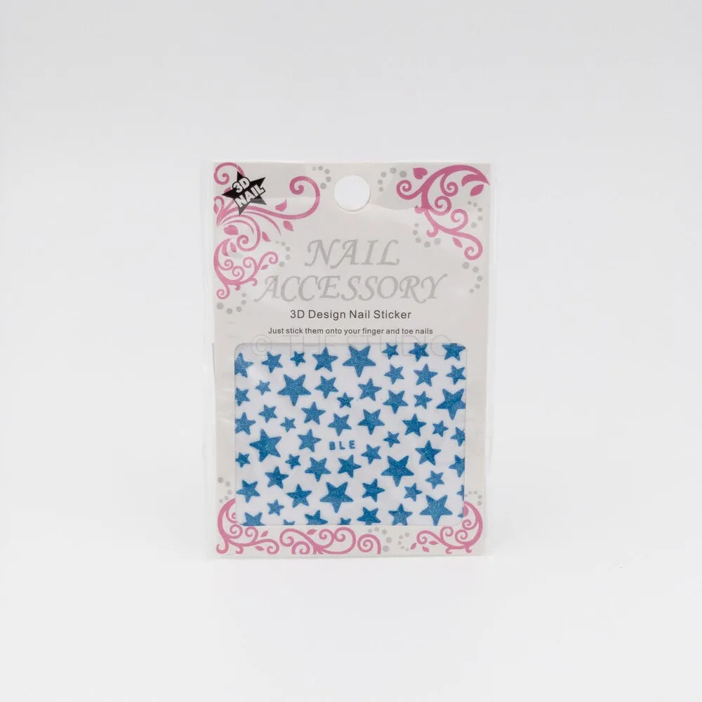 Stars Sticker - Blue - 3D Nail