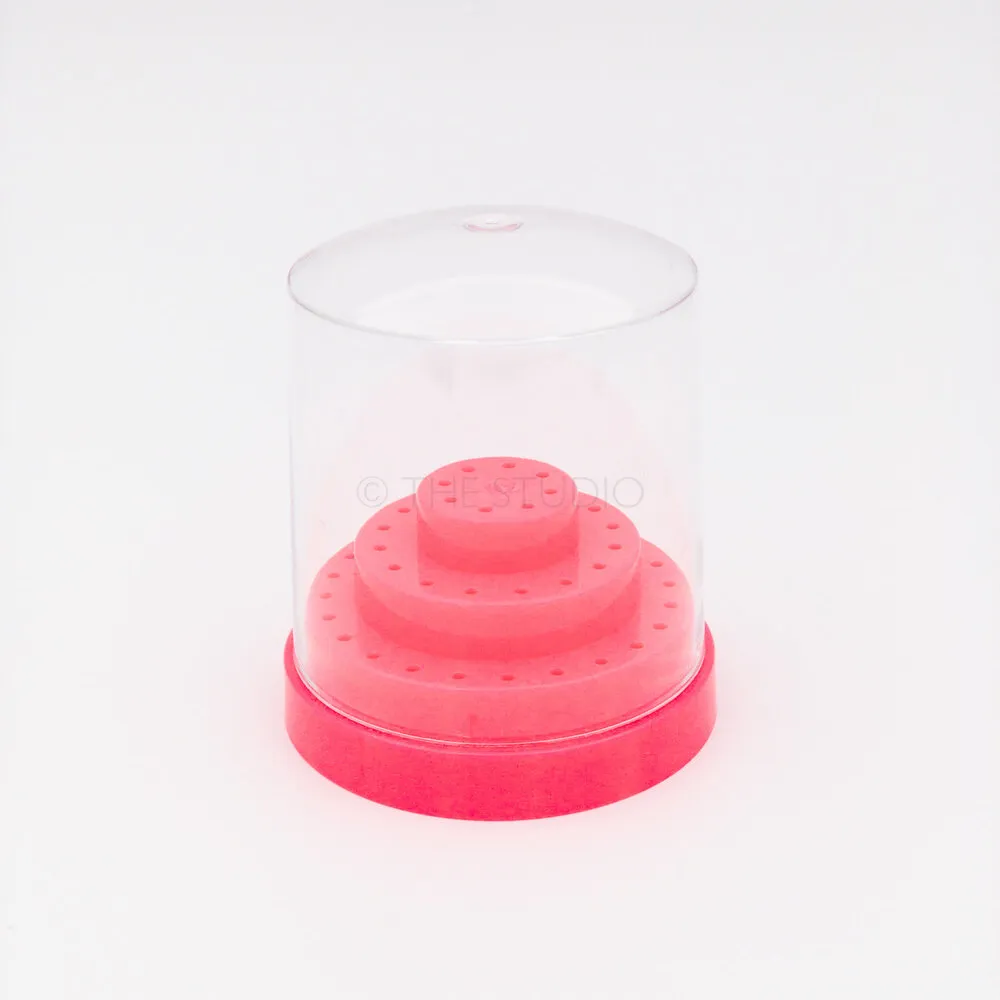 The Studio - Nail Drill Bit Holder - 48 Holes - Hot Pink