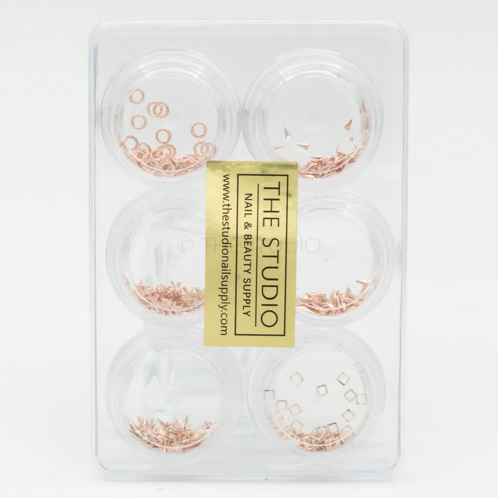 The Studio - Art Pack #233 - Assorted Rose Gold Charms - 6 pcs