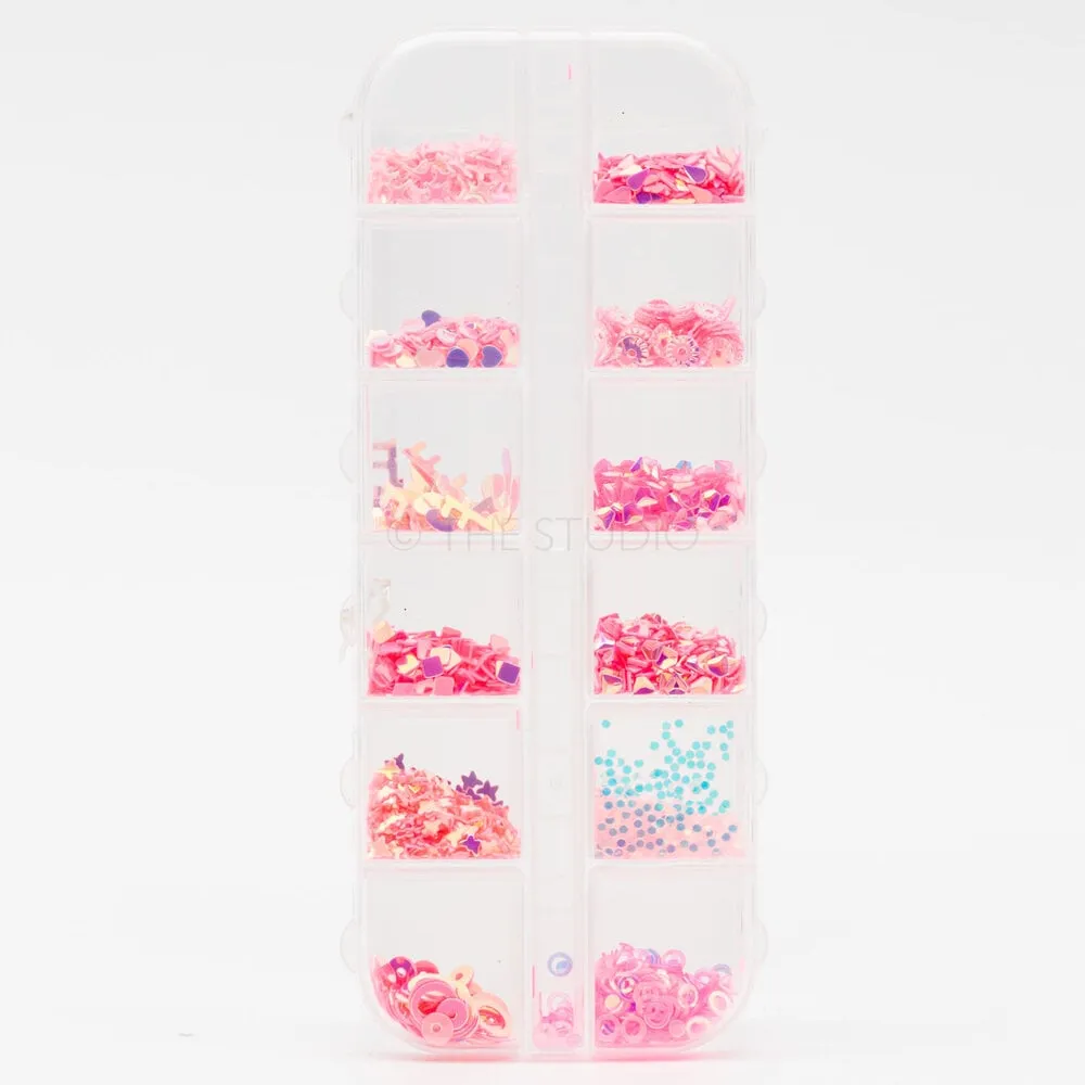 The Studio - Art Pack #150 - Assorted Pink Confetti - 12 pcs