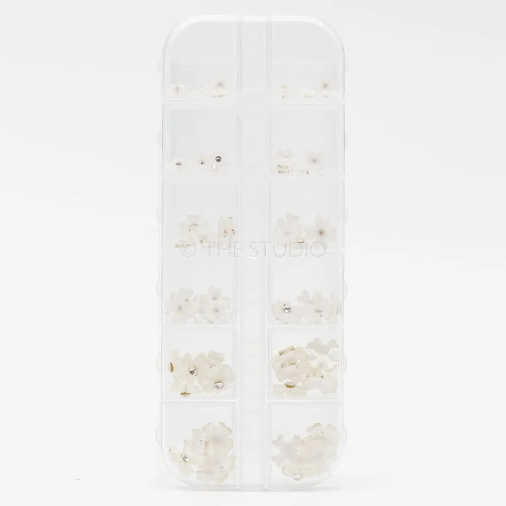 The Studio - Art Pack #295 - White Flower Nail Art - 12 pcs