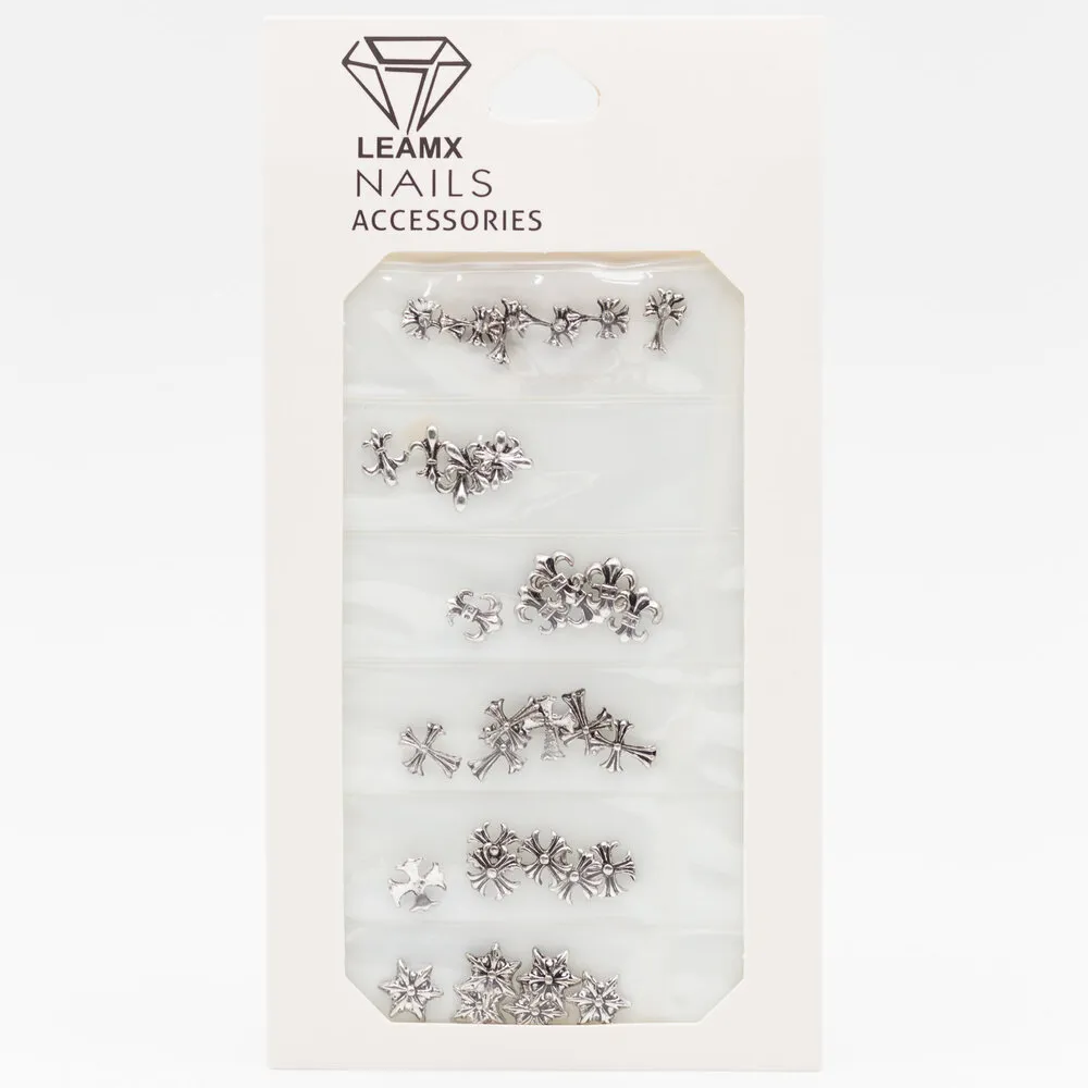 Leamx - Nail Art Charms - Silver Crosses - 36 pcs