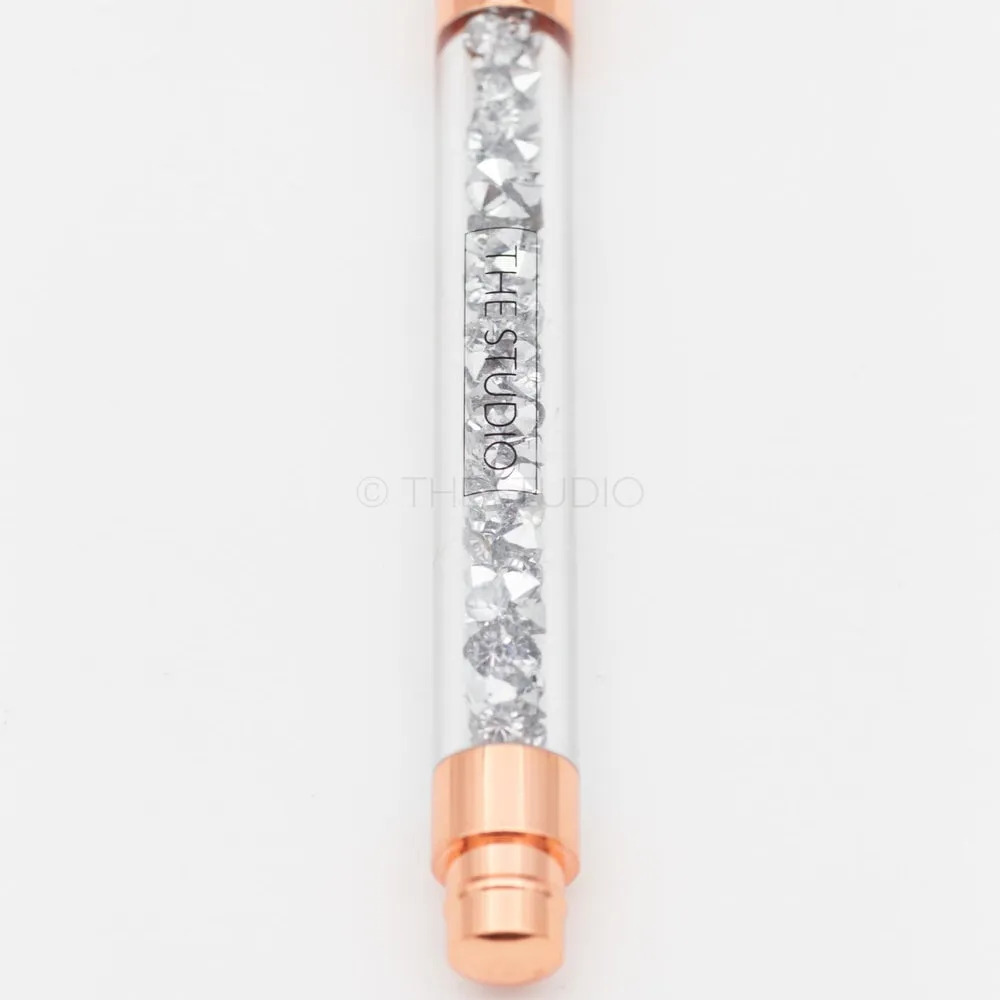 The Studio - Kolinsky Acrylic Brush - Rose Gold - Silver Crystal - #10