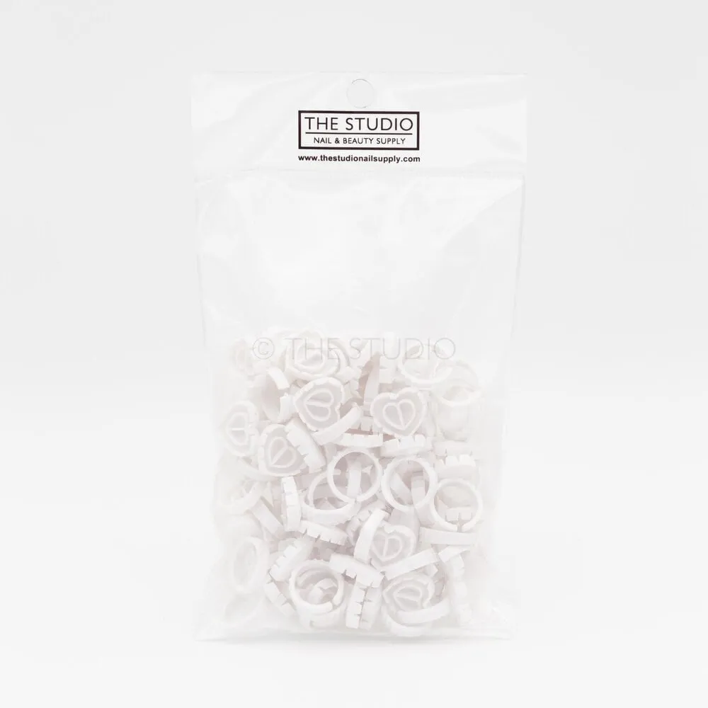 The Studio - Lash Glue Heart Rings - White - 50 ct
