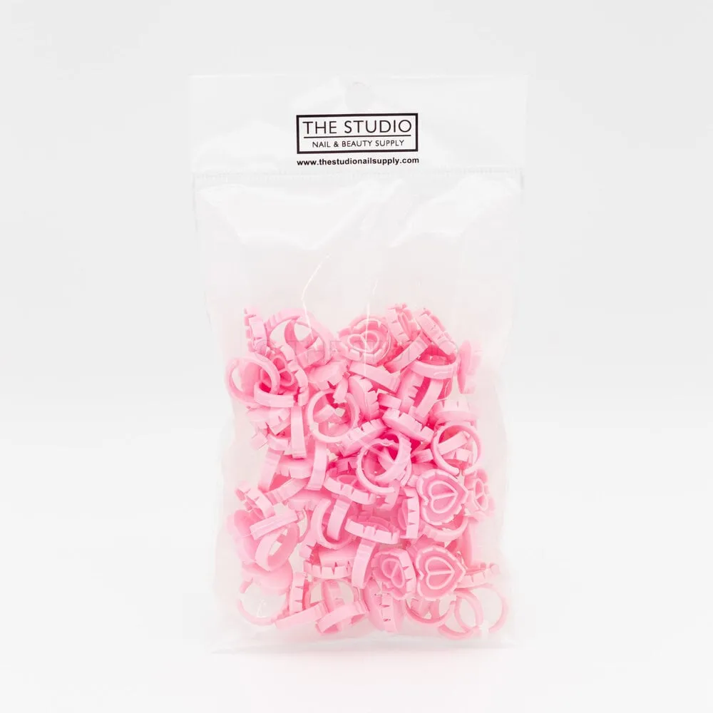 The Studio - Lash Glue Heart Rings - Pink - 50 ct