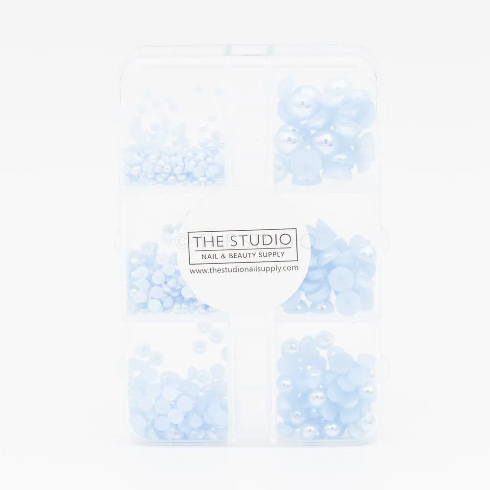 The Studio - Art Pack #369 - Assorted Baby Blue Pearls - 6 pcs