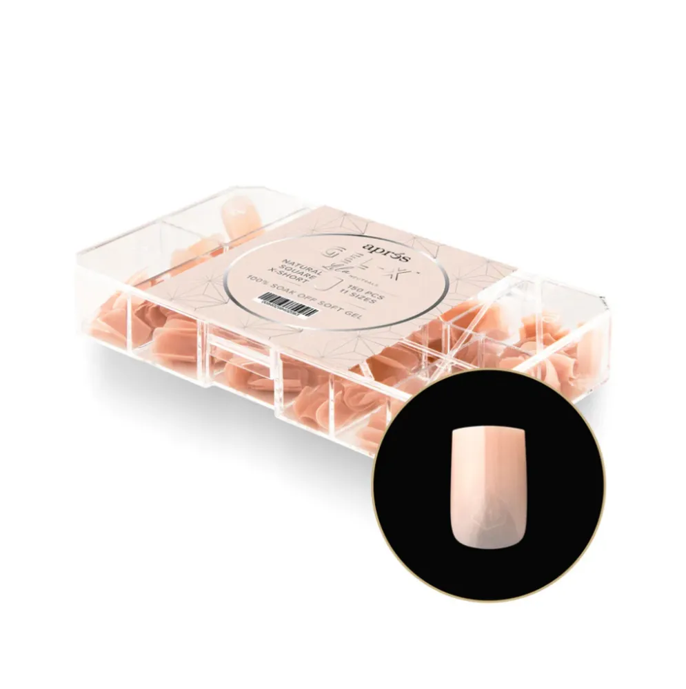 Apres - Tip Box Gel X - Lila - Natural Square - Extra Short