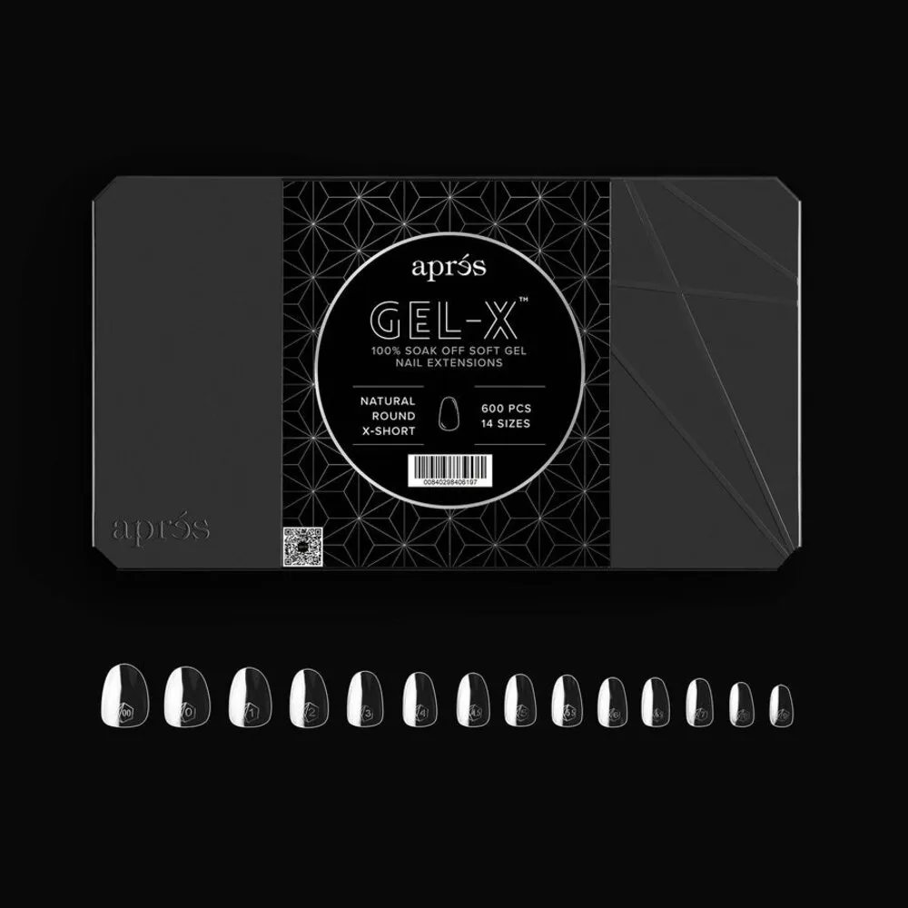 Apres - Tip Box 2.0 Gel X - Clear - Natural Round - Extra Short