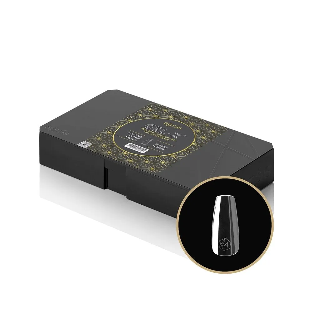 Apres - Tip Box 2.0 Gel X - Clear - Sculpted Coffin - Medium