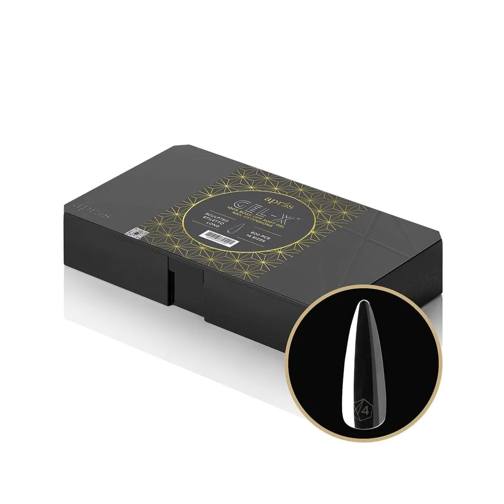 Apres - Tip Box 2.0 Gel X - Clear - Sculpted Stiletto - Long