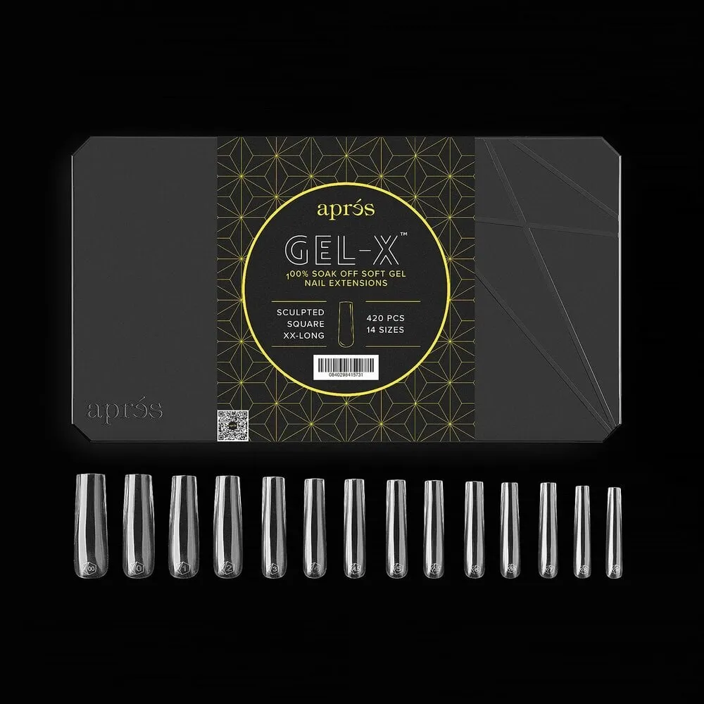 Apres - Tip Box 2.0 Gel X - Clear - Sculpted Square - XX Long
