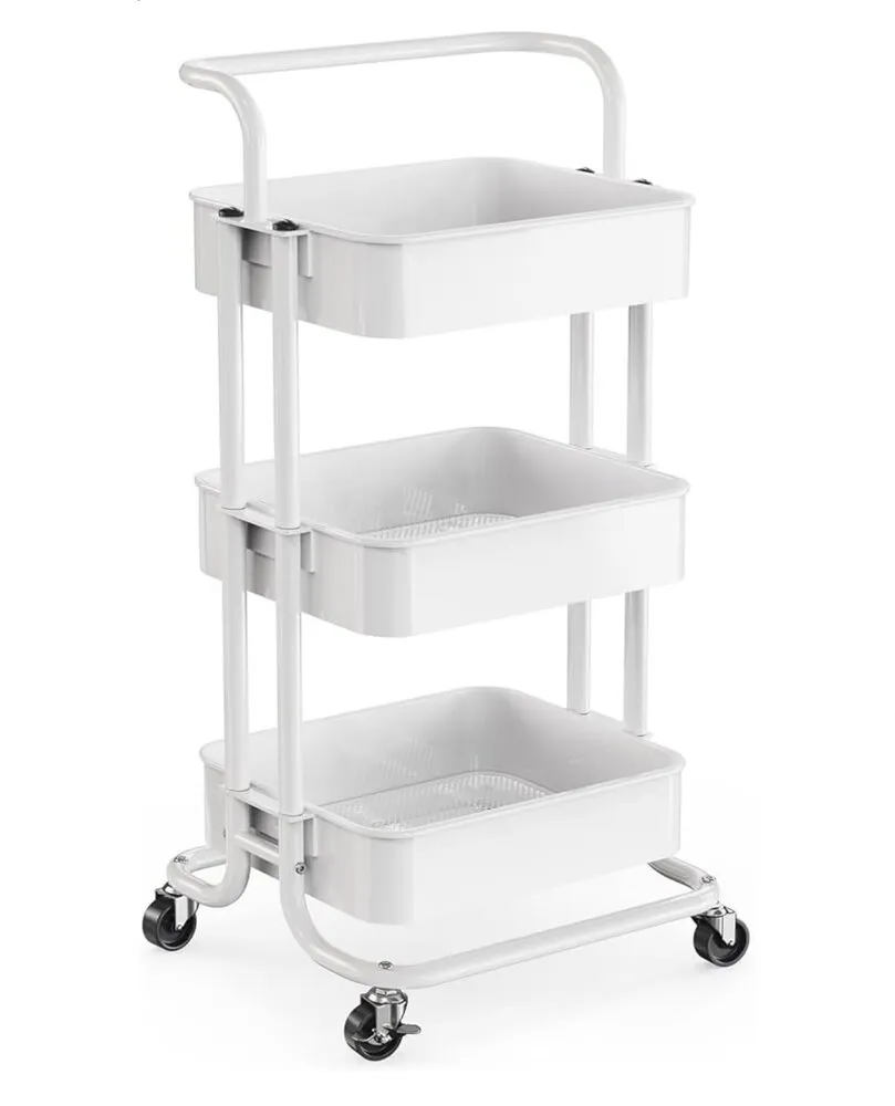 Rolling Utility Cart - Metal - White
