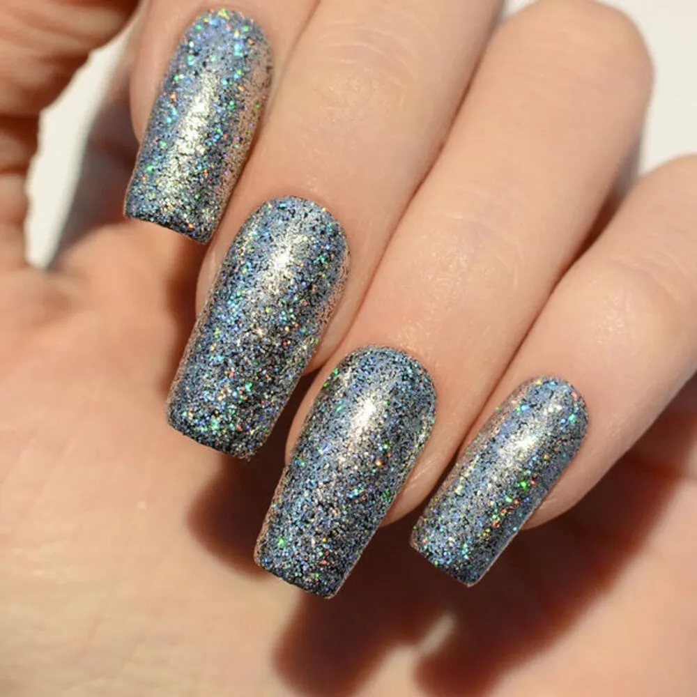 Pink Mask - Holographic Glitter - 6 - Nail Art