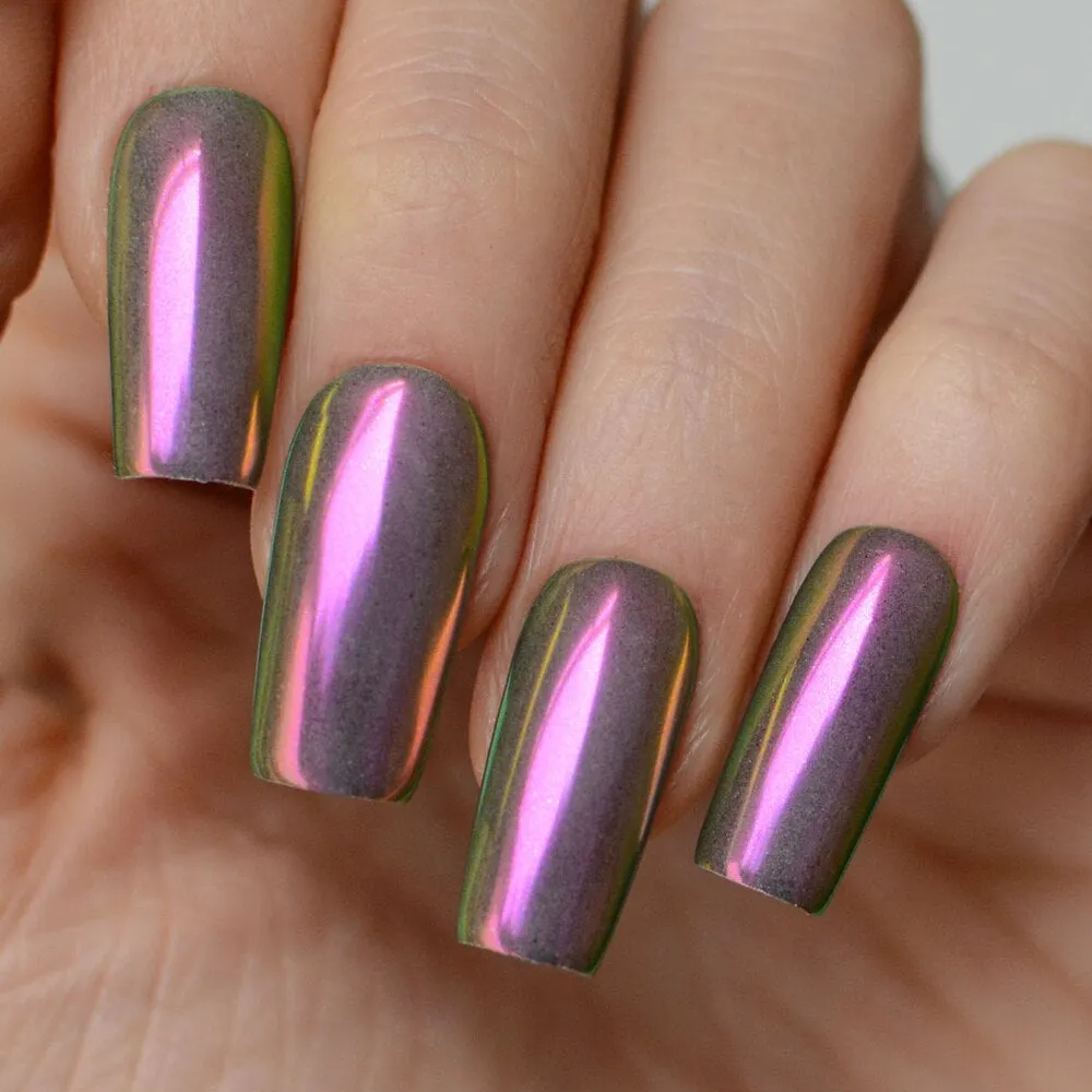 Pink Mask - Chameleon - 2 - Nail Art