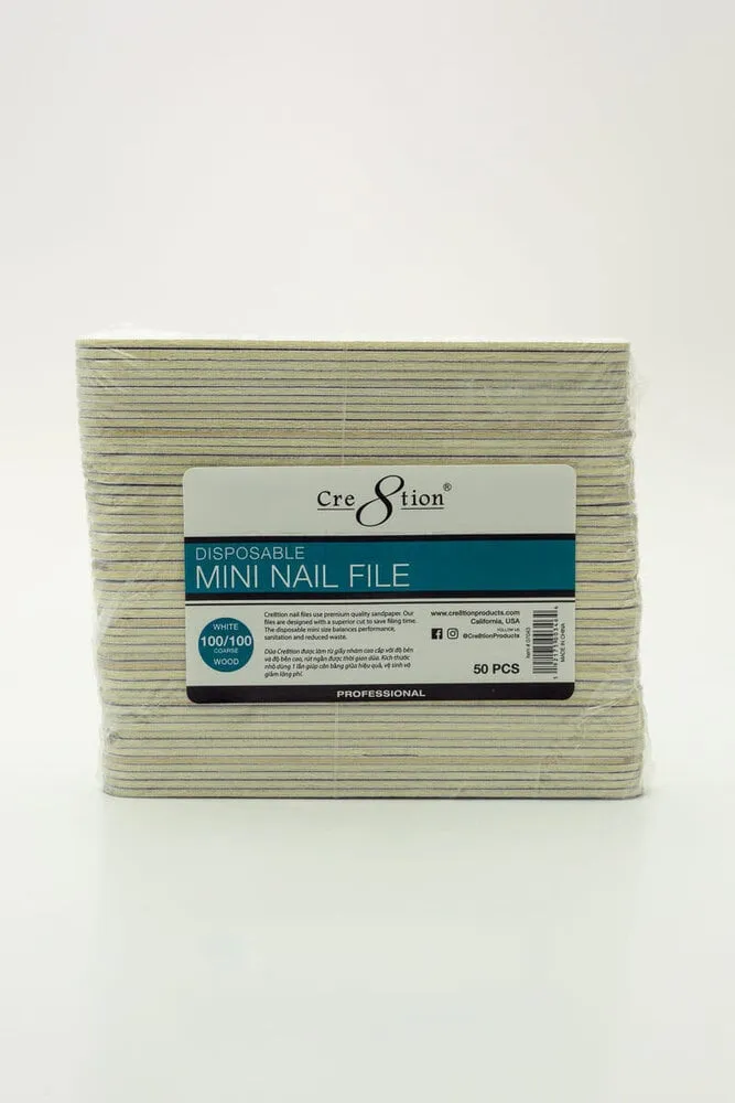 Cre8tion - Mini Nail File - 100/100 - 50 count