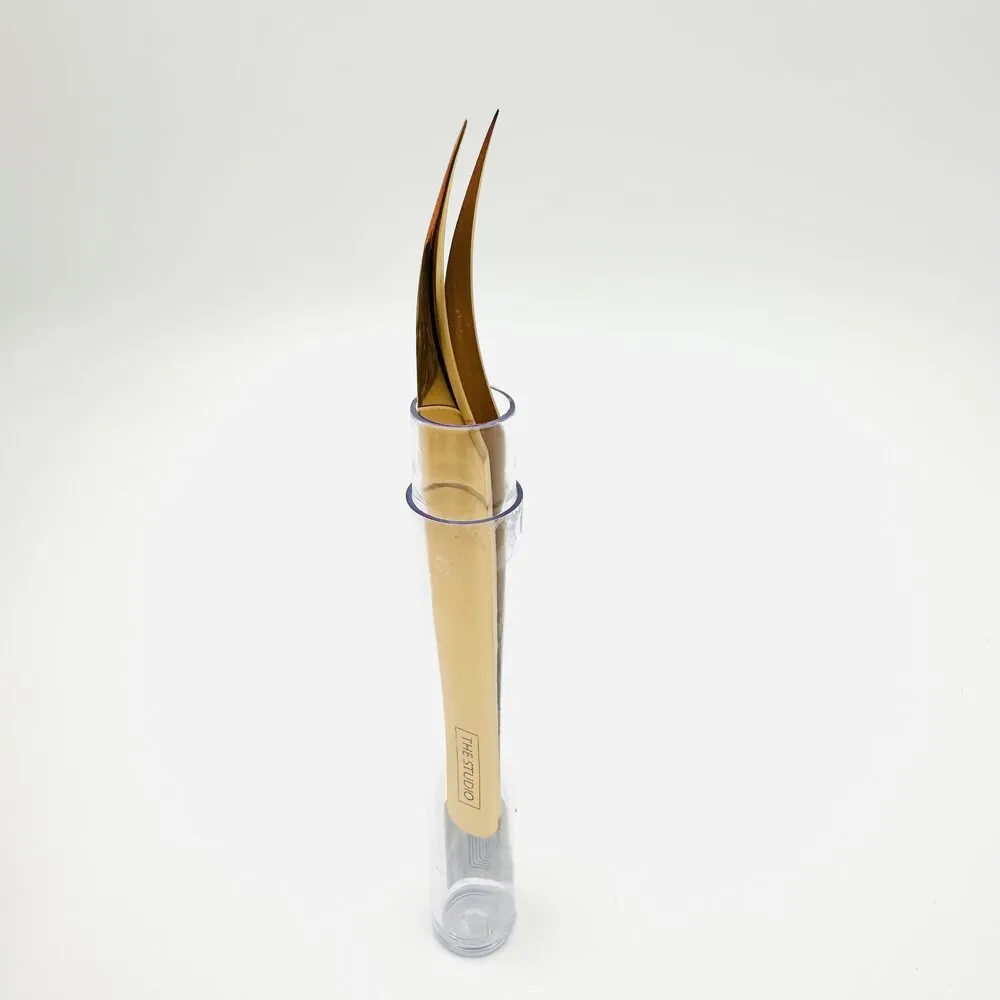The Studio - Tweezers - Classic Pick Up - Curved - Gold - 18