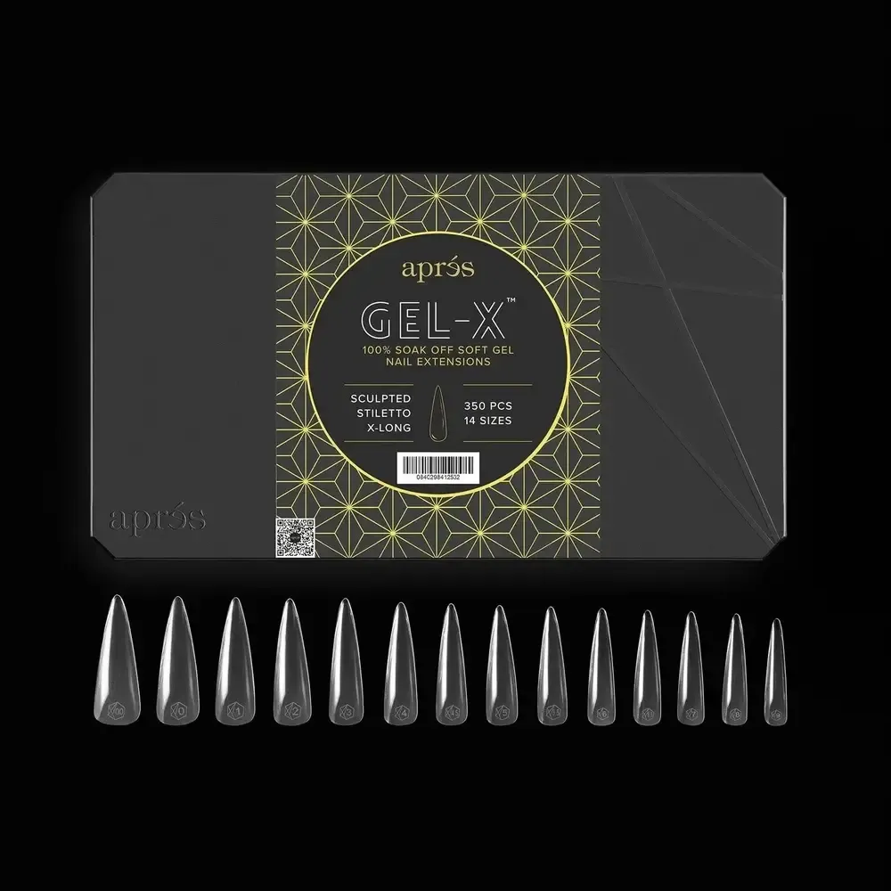 Apres - Tip Box 2.0 Gel X - Clear - Sculpted Stiletto - Extra Long