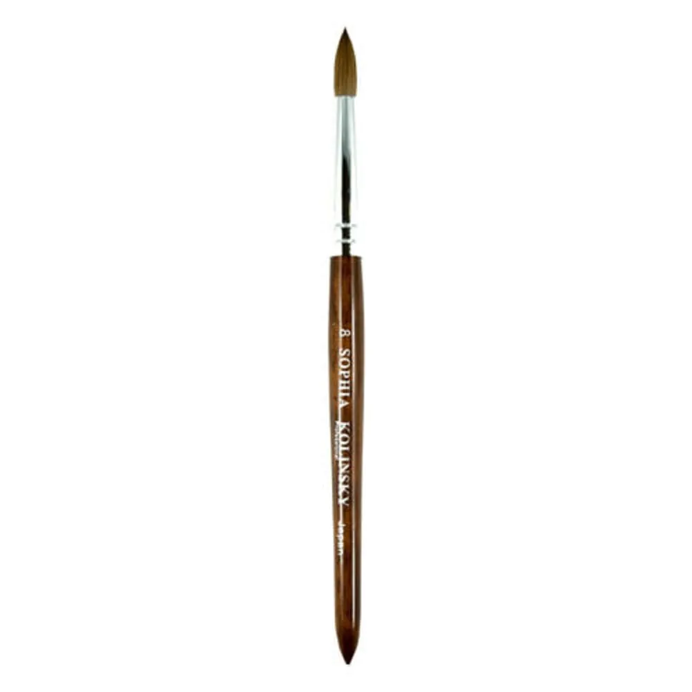 Sophia - Kolinsky Acrylic Brush - Japan - Wood - #8