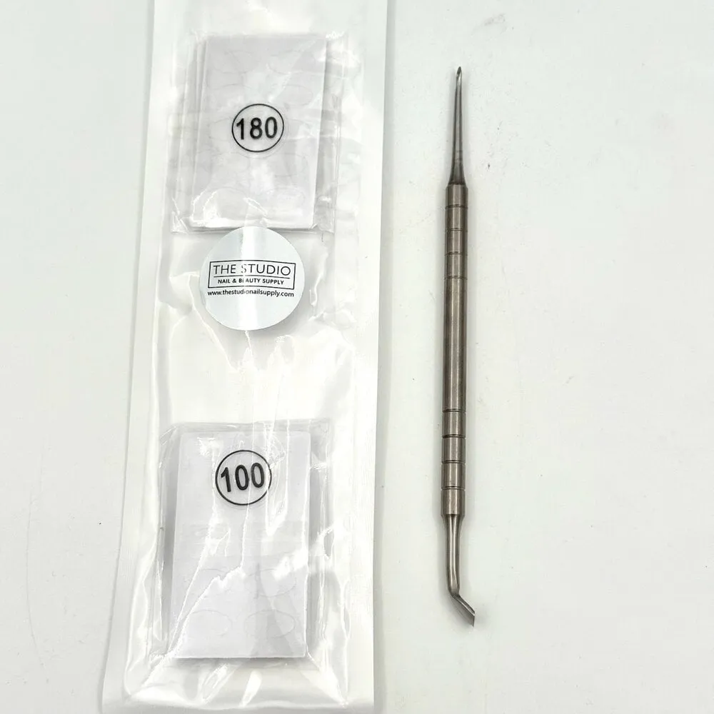 The Studio - Cuticle Pusher, Scraper With Sandpaper Sheets