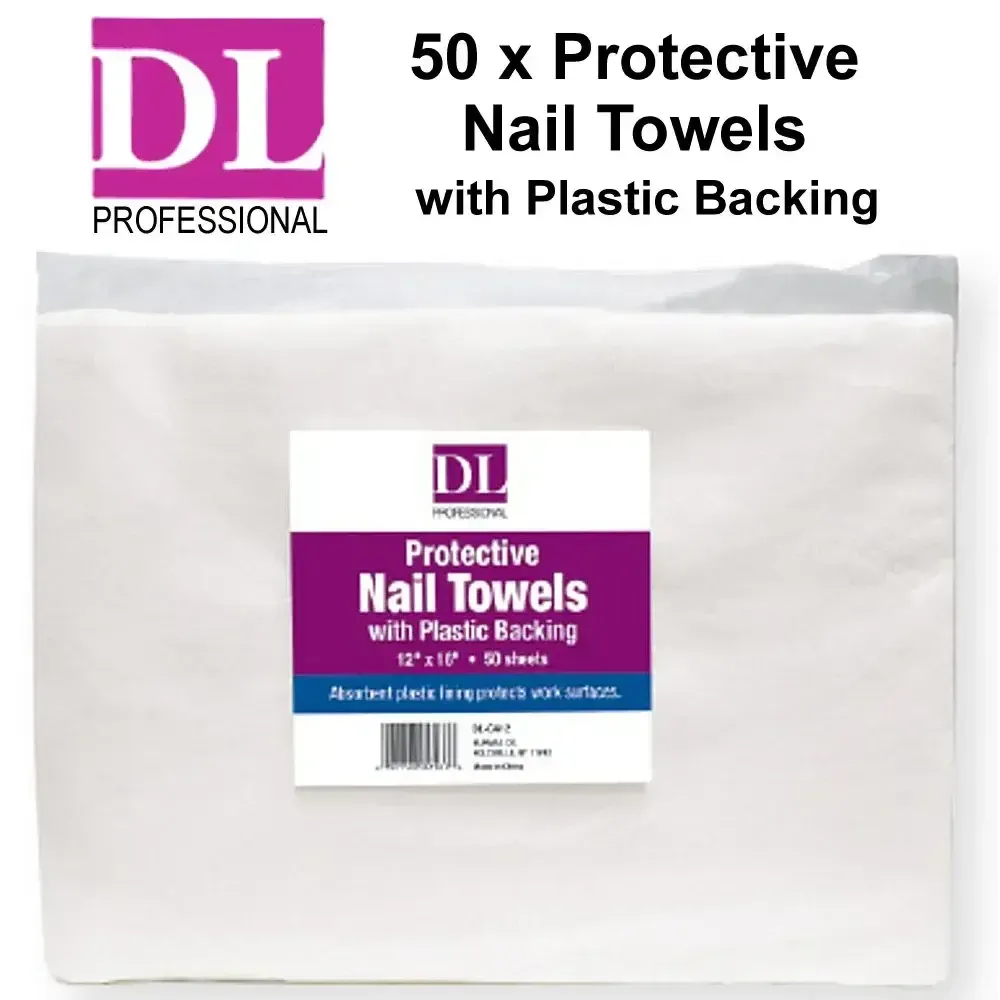 DL - Protective Nails Towels with Plastic Backing Bibs - C412 - 50 sheets