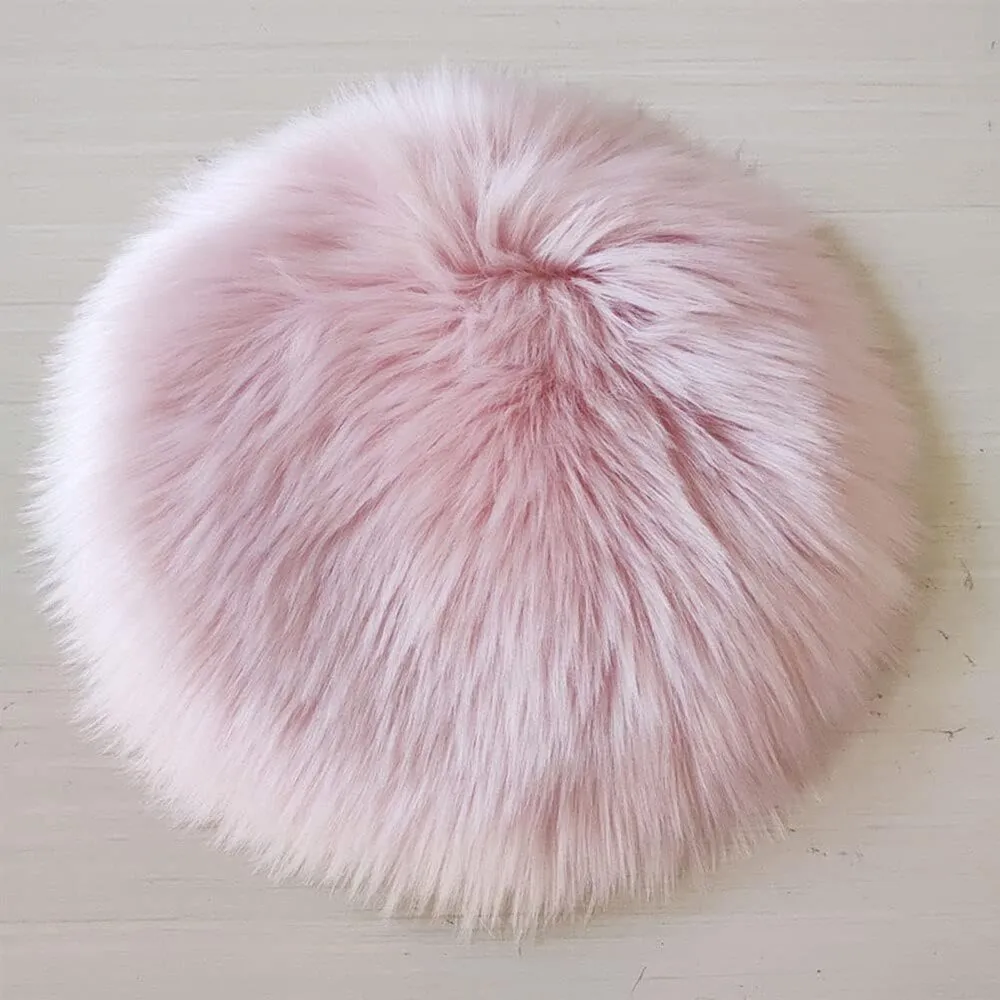 Display Photo Mat - Light Pink Fluffy - Round