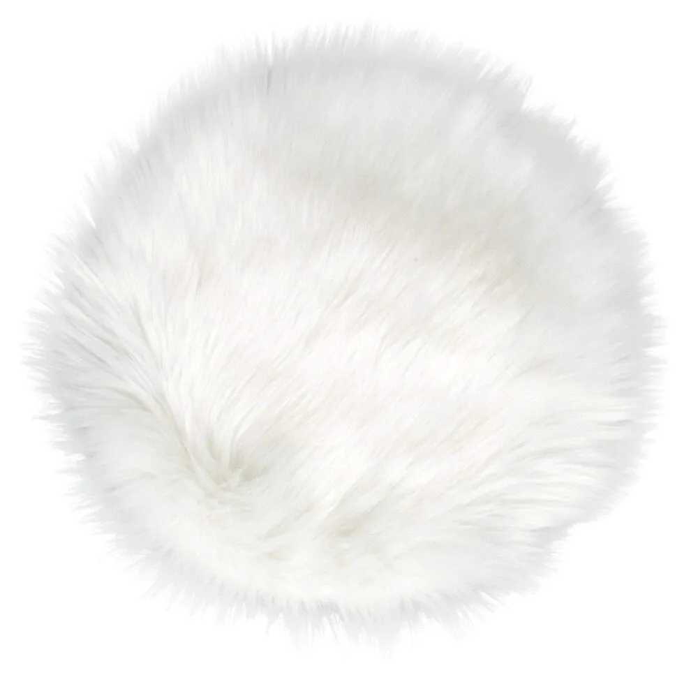 Display Photo Mat - White Fluffy - Round