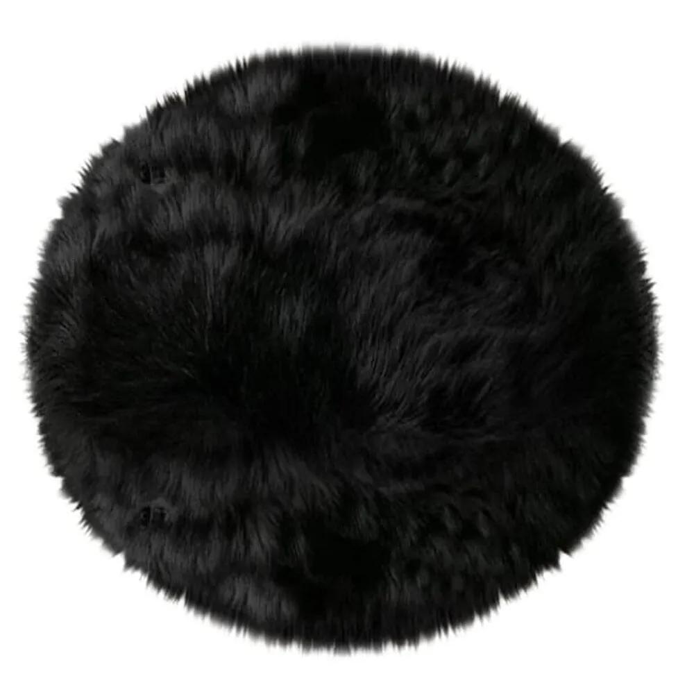 Display Photo Mat - Black Fluffy - Round