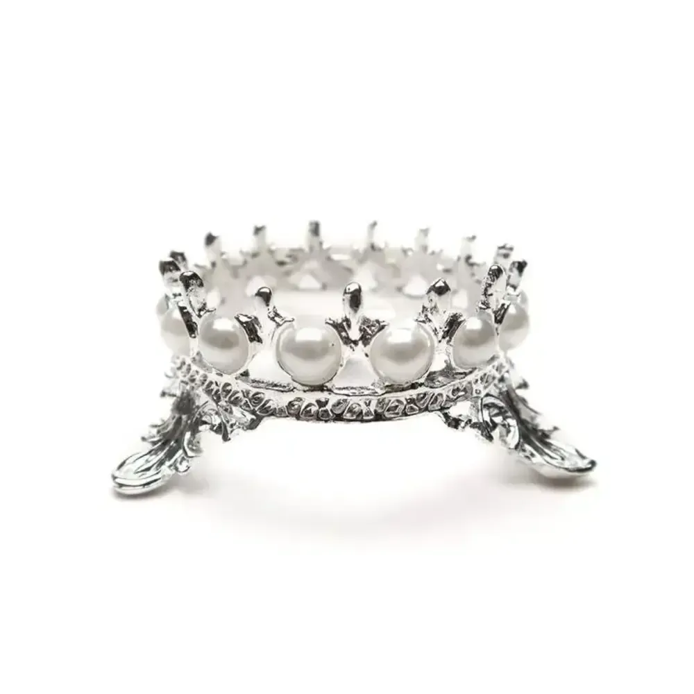 Crown Holder - Pearls - Silver