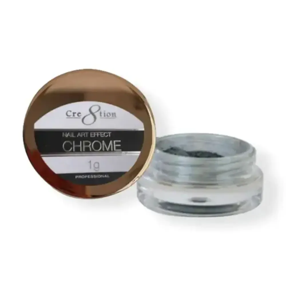 Cre8tion - Nail Art Chrome - 01 Hologram Silver A - 1 g
