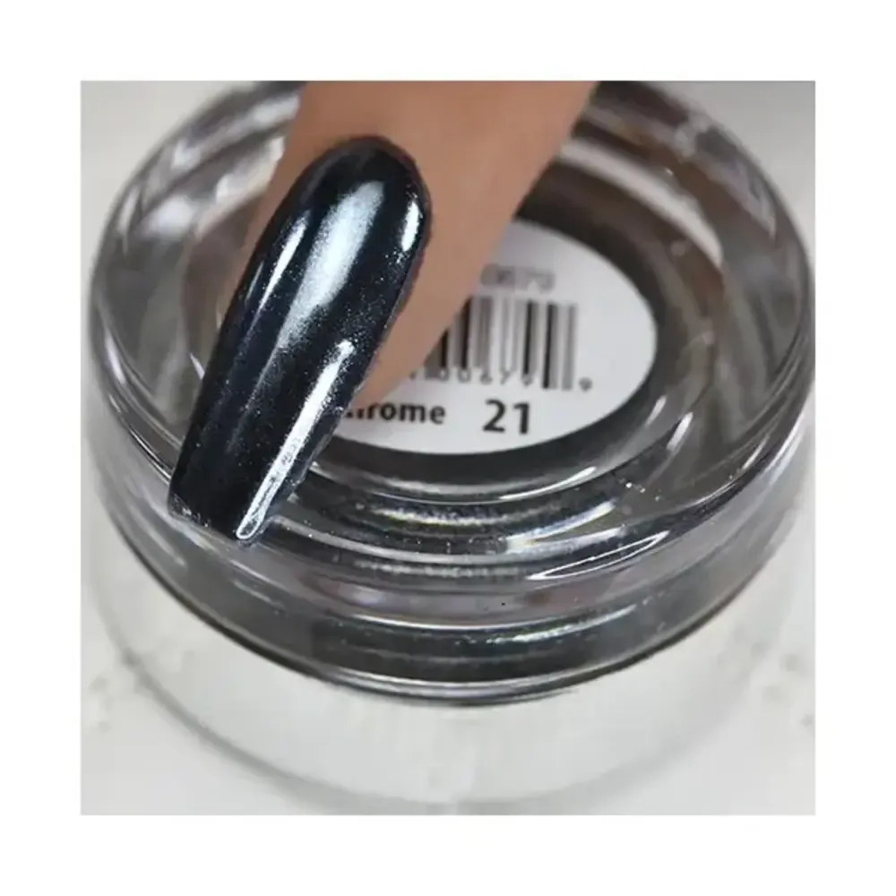 Cre8tion - Nail Art Chrome - 21 Silver Black - 1 g