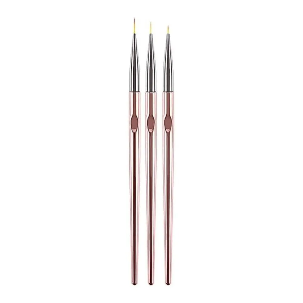 The Studio - Liner Brush - 3 PC - Rose Gold/ Silver