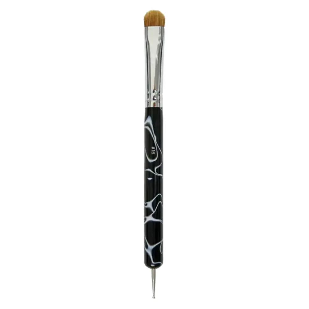 DL - French/Clean Up Brush - Kolinsky with Dotting Tool - #16 - Black