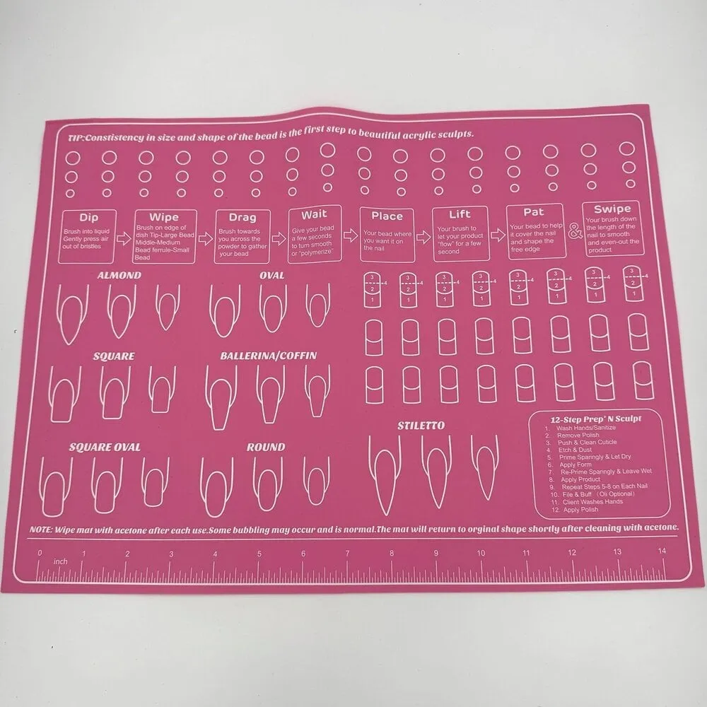 The Studio - Silicone Nail Training Mat - Pink