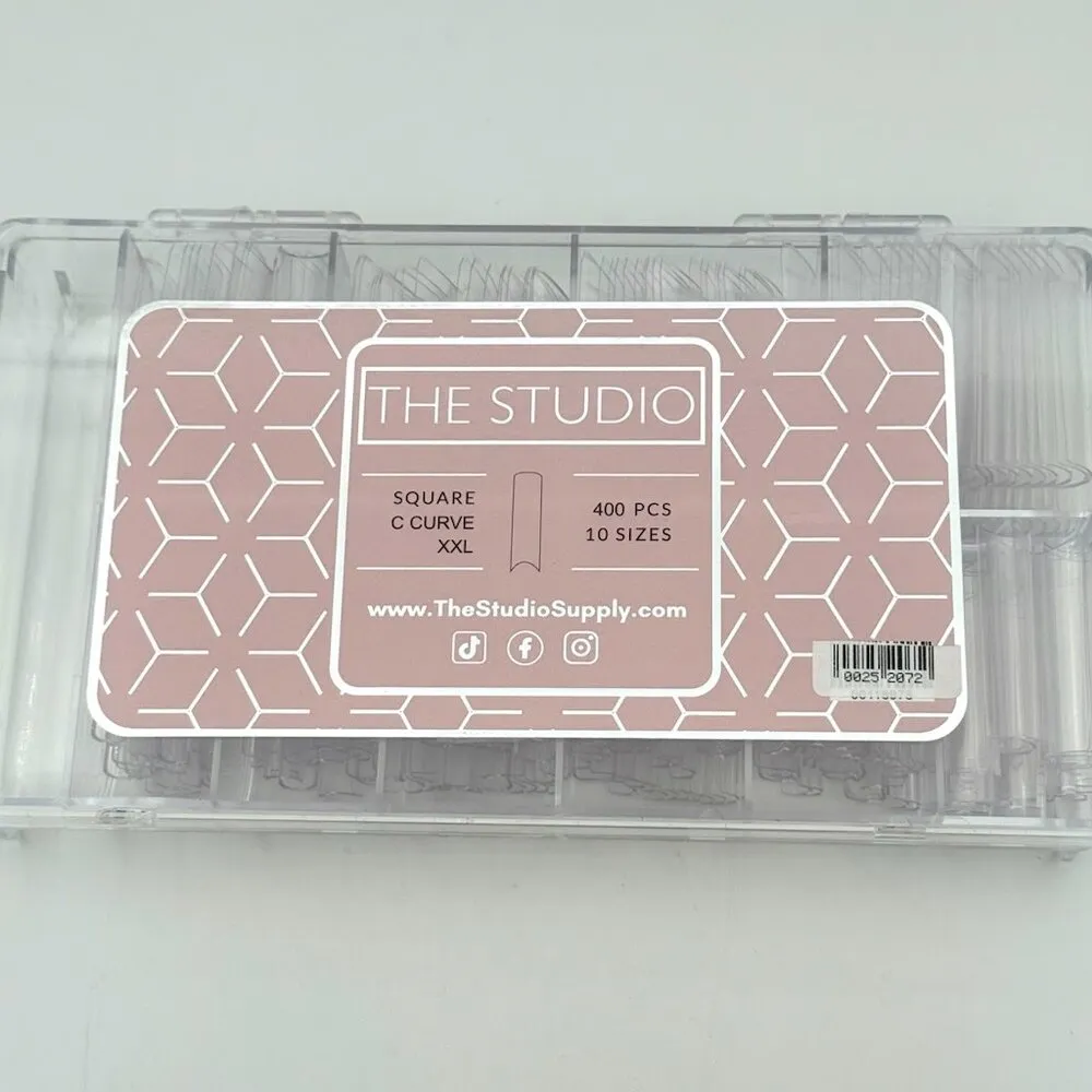 The Studio - Tip Box - Half Cover - Square C Curve Clear - XXL