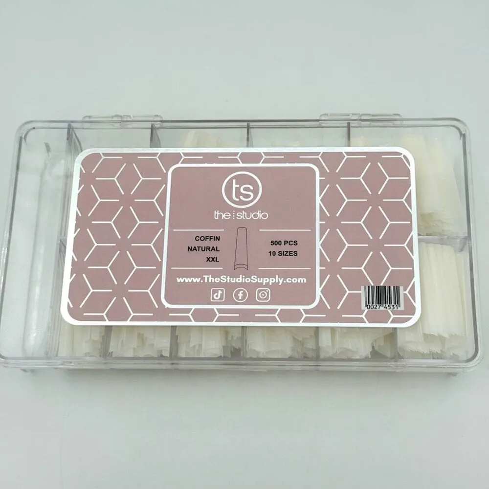 The Studio - Nail Tip Box - Coffin Natural - XXL