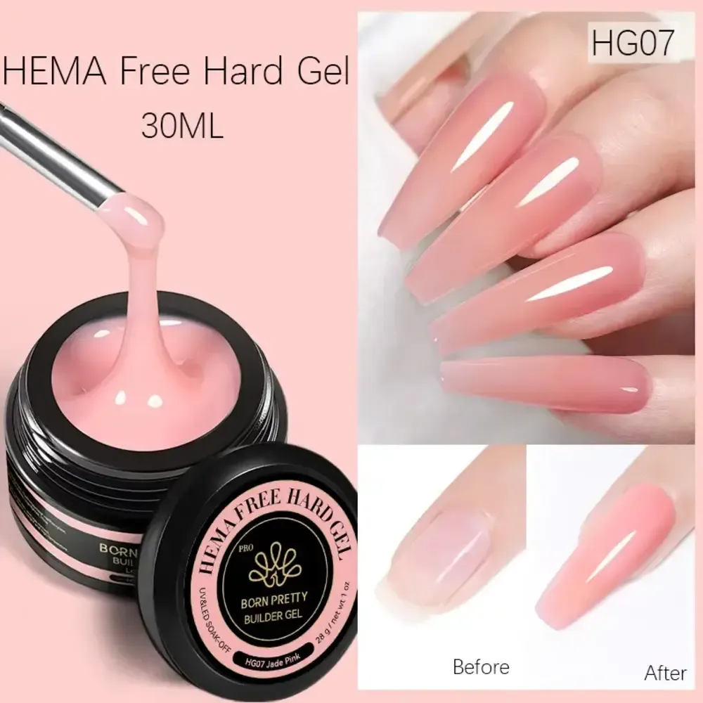 Born Pretty - Hema Free Hard Gel - HG07 - Jade Pink - 1 oz