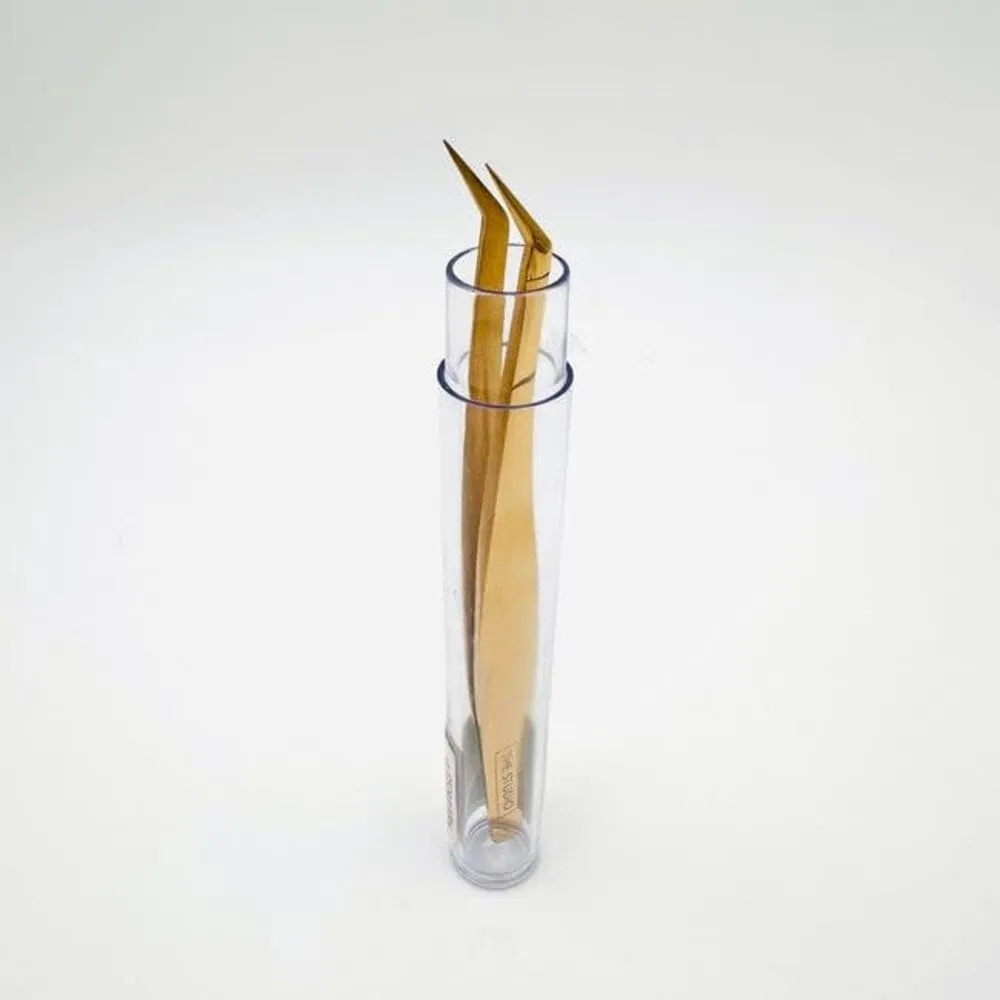 The Studio - Tweezers - Volume Pick Up - Curved - Gold - 19