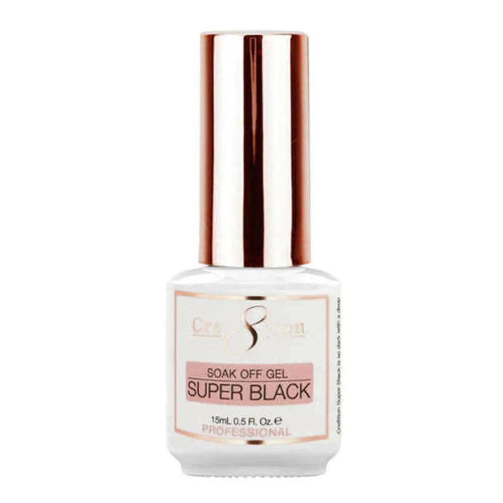 Cre8tion - Gel Polish - Super Black - 0.5 oz