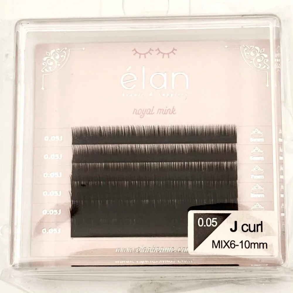 Elan - Lash - Bottom Lashes Mini Tray - 0.05 - J Curl - Mix 6-10mm