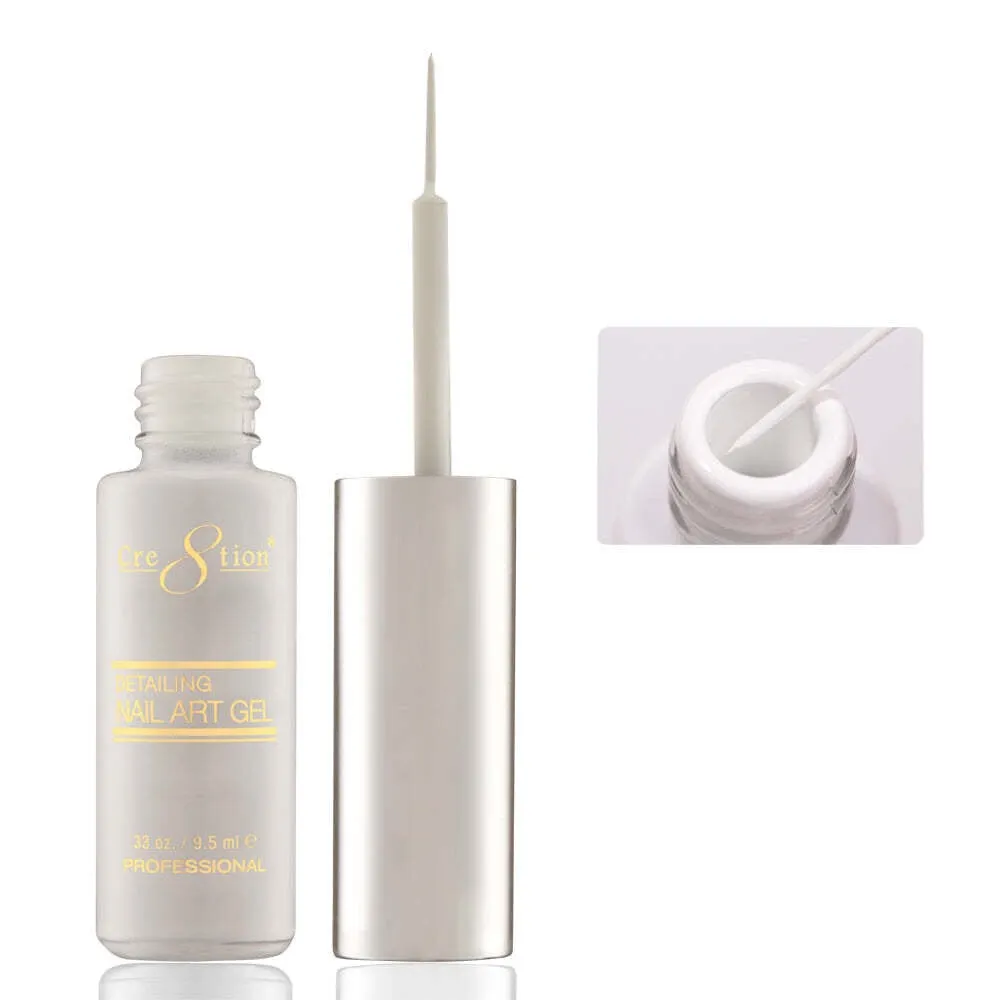 Cre8tion - Nail Art Gel Liner - White - .33 oz