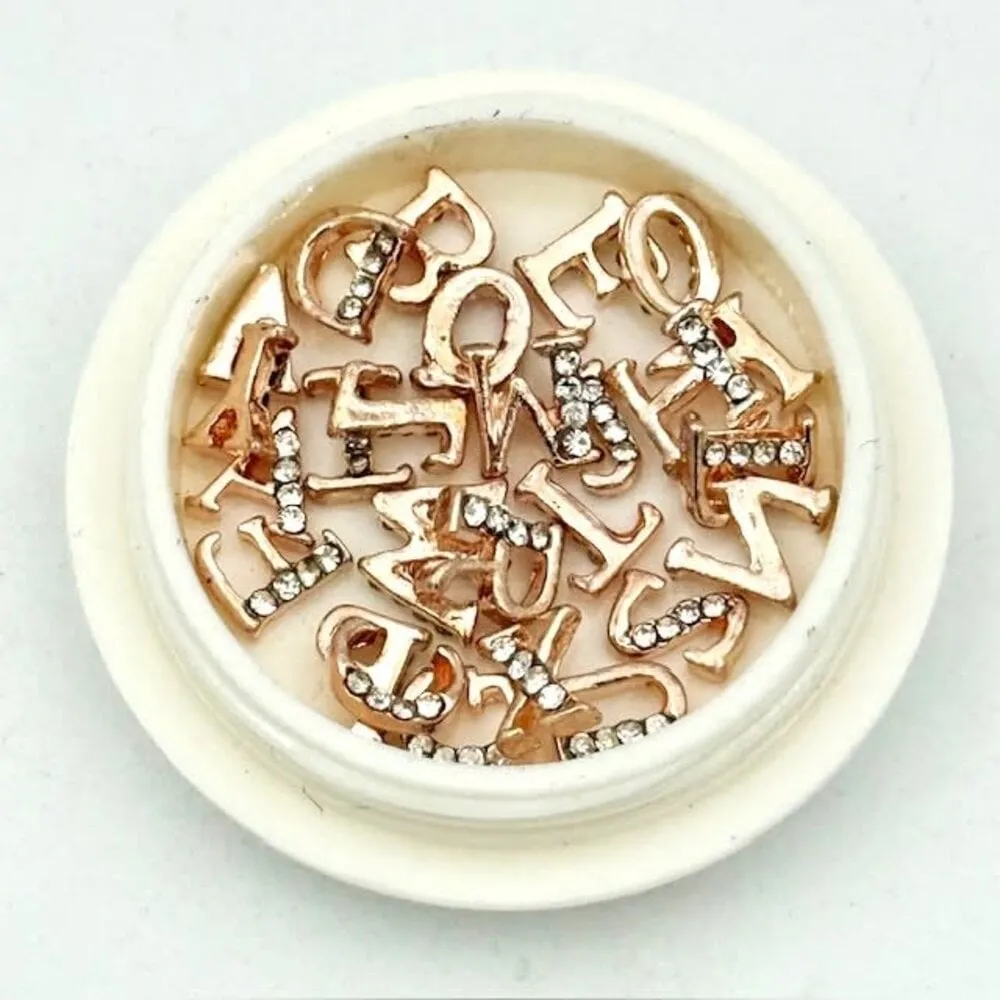 The Studio - Letter Charms In Jar - Rose Gold